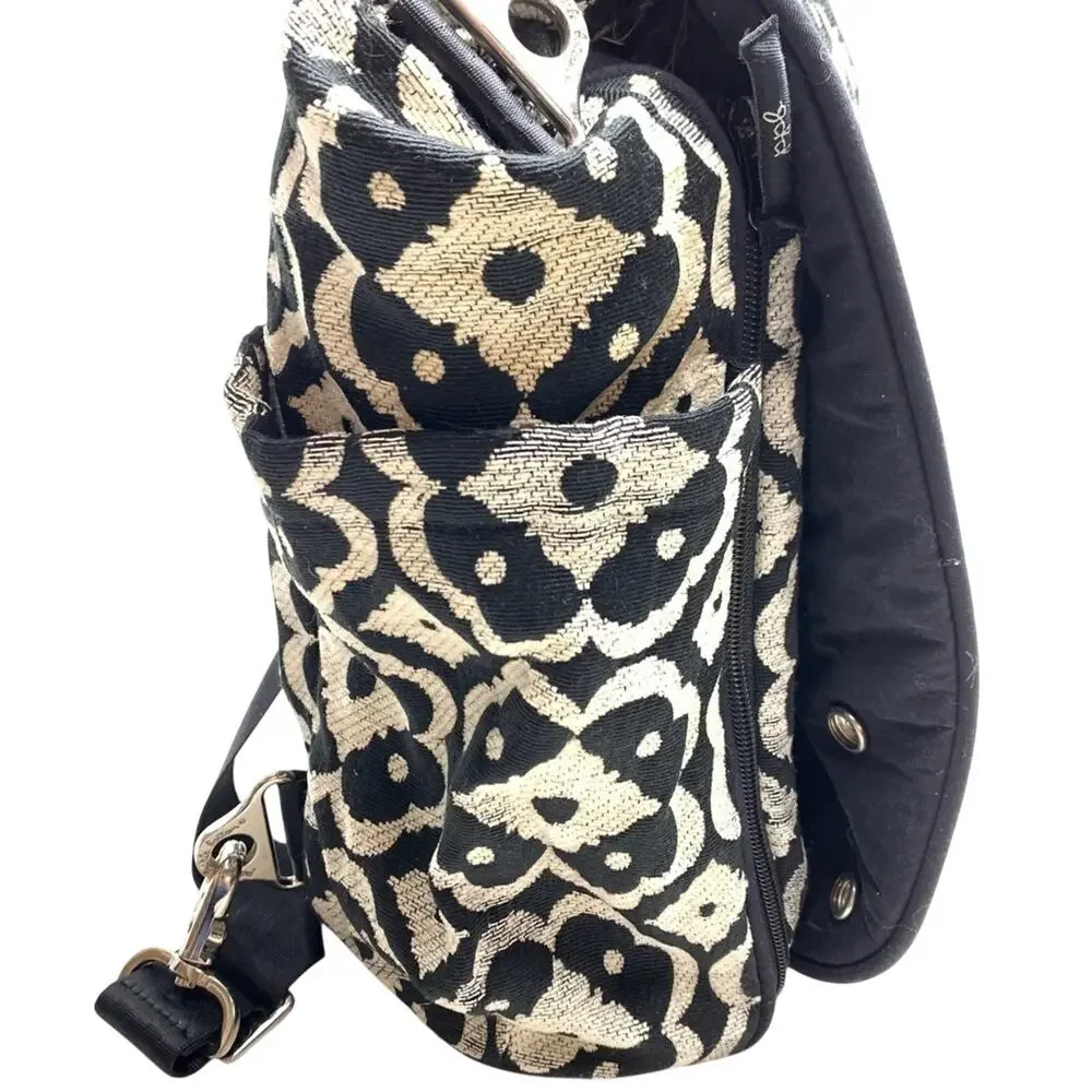 PETUNIA PICKLE BOTTOM Black & White Diaper Bag Baby Backpack Changing Pad